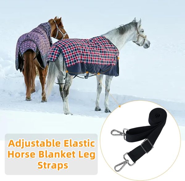 Horse Blanket Leg Straps Adjustable Elastic Leg Straps - Image 4