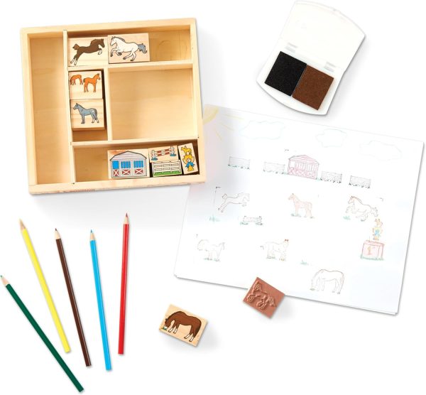 Melissa & Doug Wooden Stamp Activity Set: Horse Stable - Image 7