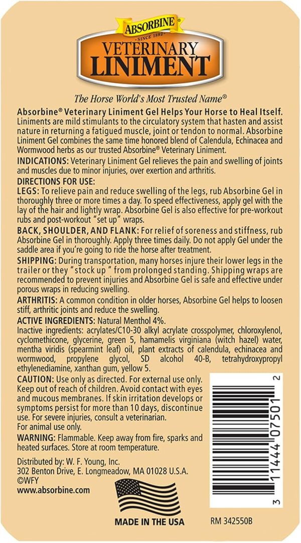 Absorbine Veterinary Liniment Topical Analgesic Sore Muscle - Image 6