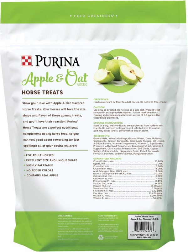 Purina | Apple and Oat Flavored Horse Treats | 3.5 Pound (3.5 lb) Bag - Image 3