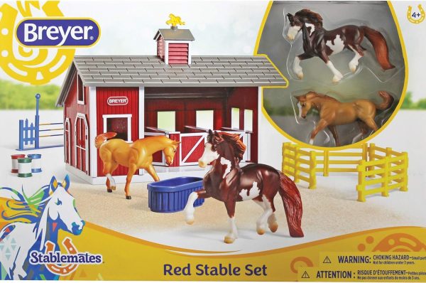 Stablemates Red Stable Set with Two Horses - Image 3