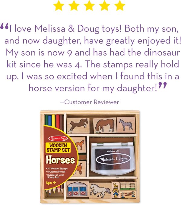 Melissa & Doug Wooden Stamp Activity Set: Horse Stable - Image 5