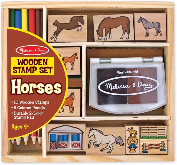 Melissa & Doug Wooden Stamp Activity Set: Horse Stable