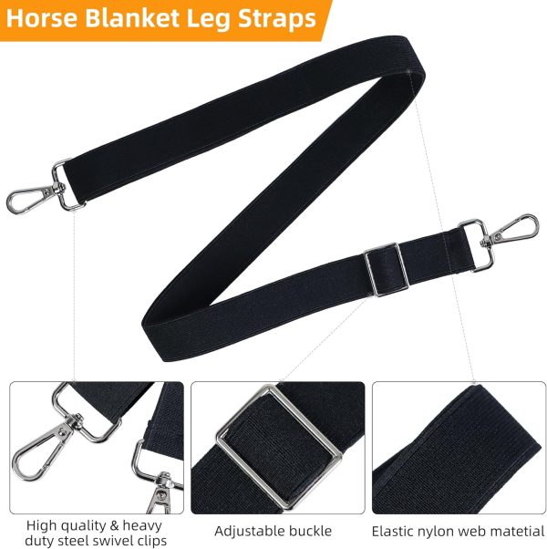 Horse Blanket Leg Straps Adjustable Elastic Leg Straps - Image 6