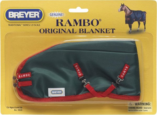 Breyer Traditional Rambo Blanket, Green/Red (1:9 Scale) - Image 2